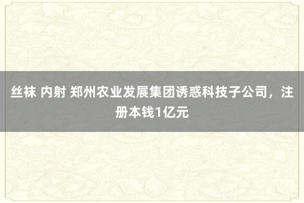 丝袜 内射 郑州农业发展集团诱惑科技子公司，注册本钱1亿元