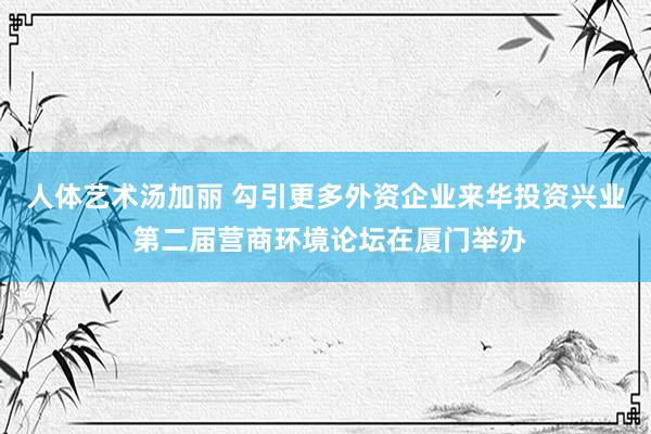 人体艺术汤加丽 勾引更多外资企业来华投资兴业 第二届营商环境论坛在厦门举办