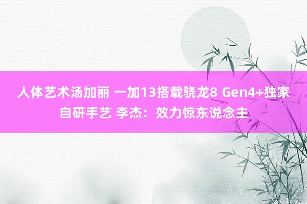 人体艺术汤加丽 一加13搭载骁龙8 Gen4+独家自研手艺 李杰：效力惊东说念主