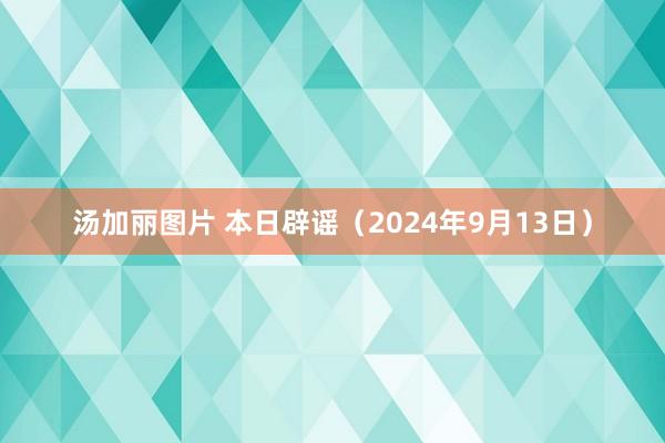 汤加丽图片 本日辟谣（2024年9月13日）