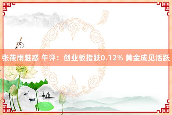 张筱雨魅惑 午评：创业板指跌0.12% 黄金成见活跃