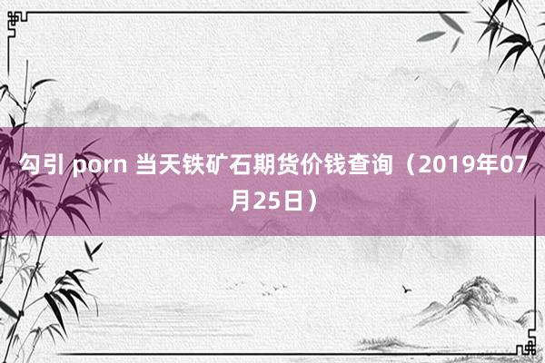 勾引 porn 当天铁矿石期货价钱查询（2019年07月25日）