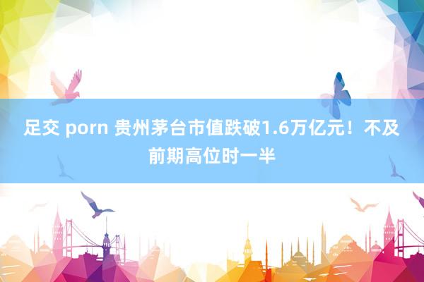 足交 porn 贵州茅台市值跌破1.6万亿元！不及前期高位时一半