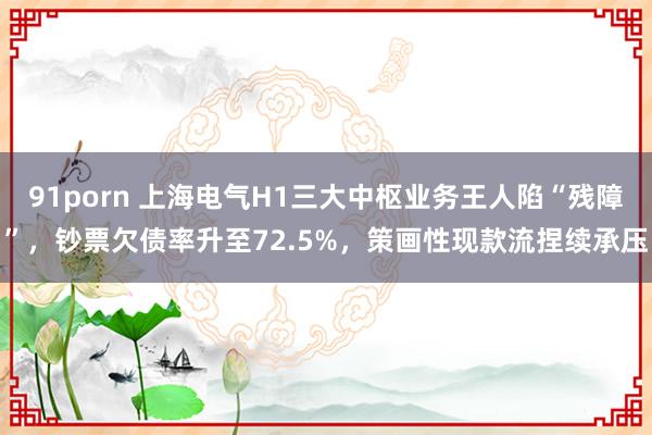 91porn 上海电气H1三大中枢业务王人陷“残障”，钞票欠债率升至72.5%，策画性现款流捏续承压