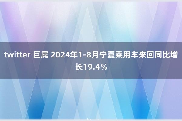 twitter 巨屌 2024年1-8月宁夏乘用车来回同比增长19.4％