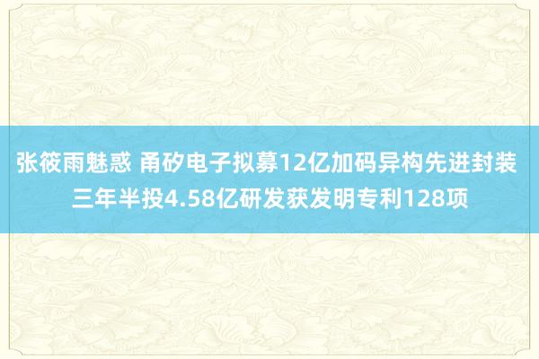 张筱雨魅惑 甬矽电子拟募12亿加码异构先进封装 三年半投4.58亿研发获发明专利128项