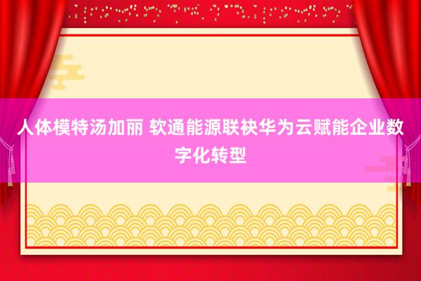 人体模特汤加丽 软通能源联袂华为云赋能企业数字化转型