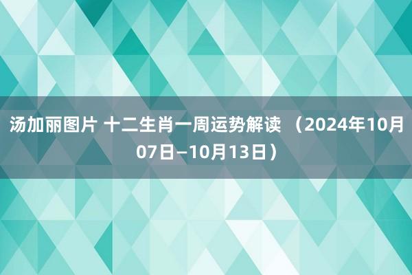 汤加丽图片 十二生肖一周运势解读 （2024年10月07日—10月13日）