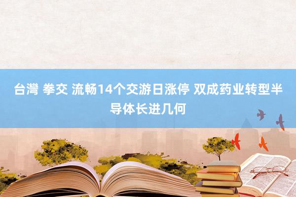 台灣 拳交 流畅14个交游日涨停 双成药业转型半导体长进几何