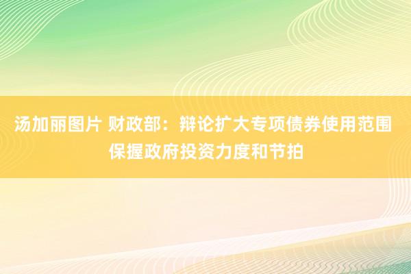 汤加丽图片 财政部：辩论扩大专项债券使用范围 保握政府投资力度和节拍