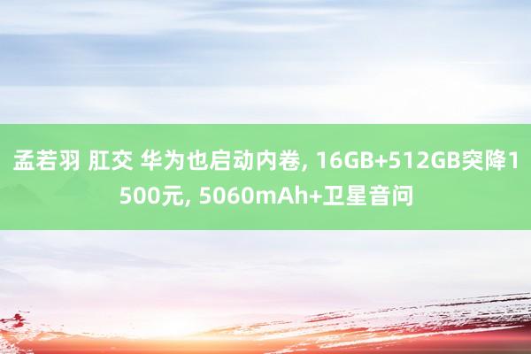 孟若羽 肛交 华为也启动内卷， 16GB+512GB突降1500元， 5060mAh+卫星音问