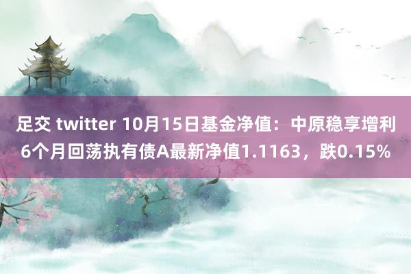 足交 twitter 10月15日基金净值：中原稳享增利6个月回荡执有债A最新净值1.1163，跌0.15%