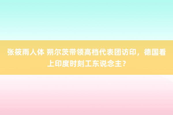 张筱雨人体 朔尔茨带领高档代表团访印，德国看上印度时刻工东说念主？