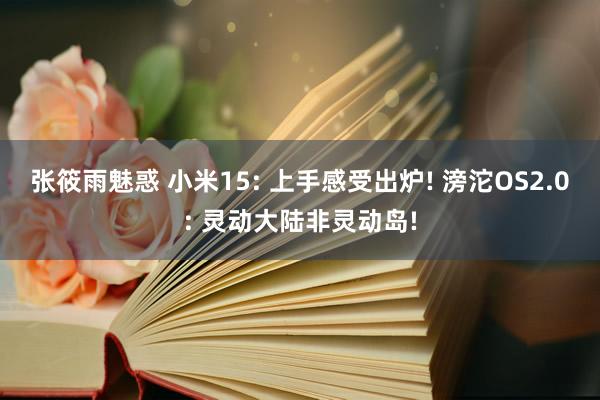 张筱雨魅惑 小米15: 上手感受出炉! 滂沱OS2.0: 灵动大陆非灵动岛!