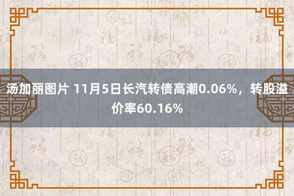 汤加丽图片 11月5日长汽转债高潮0.06%，转股溢价率60.16%