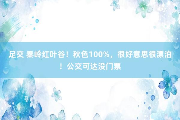 足交 秦岭红叶谷！秋色100%，很好意思很漂泊！公交可达没门票