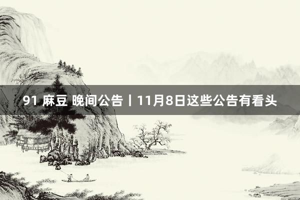 91 麻豆 晚间公告丨11月8日这些公告有看头