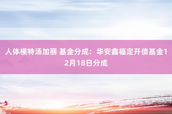 人体模特汤加丽 基金分成：华安鑫福定开债基金12月18日分成