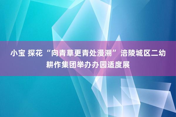 小宝 探花 “向青草更青处漫溯” 涪陵城区二幼耕作集团举办办园适度展