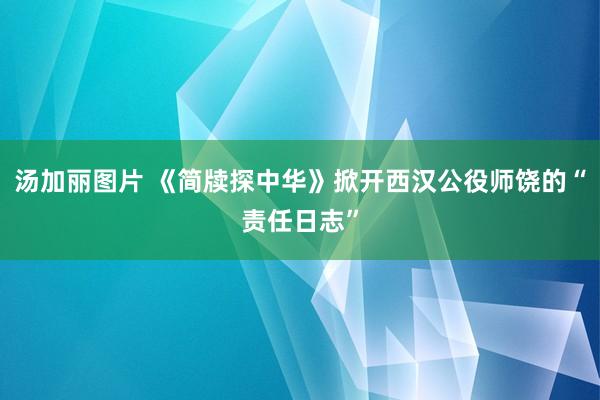 汤加丽图片 《简牍探中华》掀开西汉公役师饶的“责任日志”