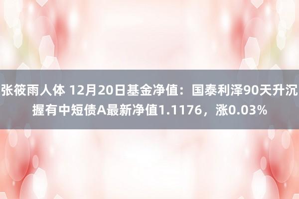 张筱雨人体 12月20日基金净值：国泰利泽90天升沉握有中短债A最新净值1.1176，涨0.03%