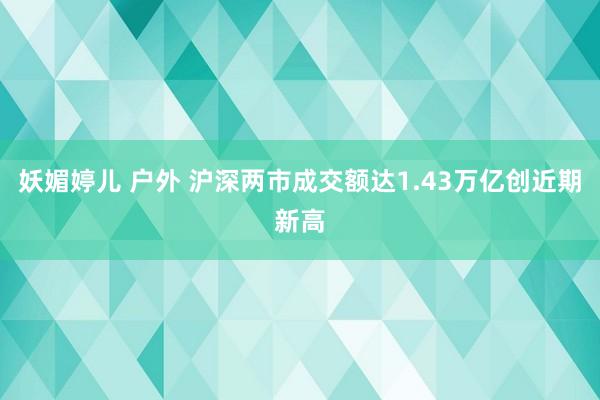 妖媚婷儿 户外 沪深两市成交额达1.43万亿创近期新高