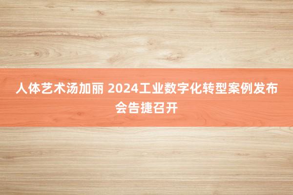 人体艺术汤加丽 2024工业数字化转型案例发布会告捷召开