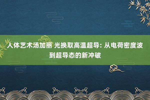 人体艺术汤加丽 光换取高温超导: 从电荷密度波到超导态的新冲破