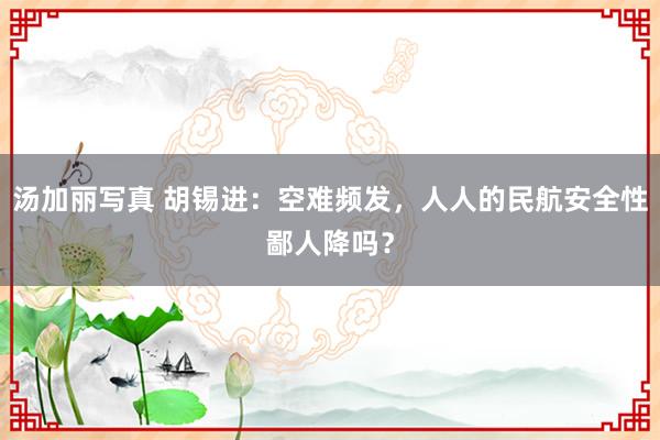 汤加丽写真 胡锡进：空难频发，人人的民航安全性鄙人降吗？