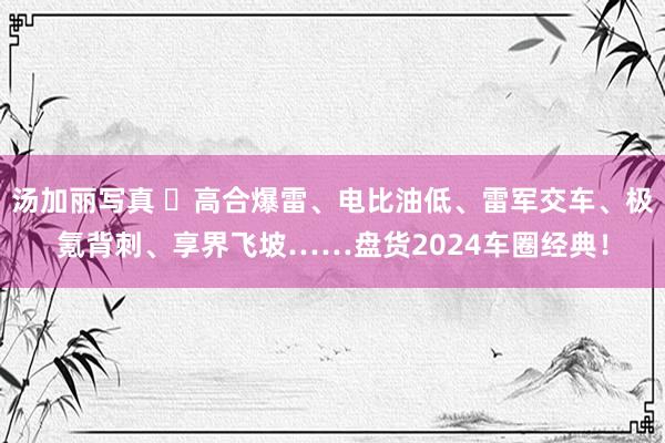 汤加丽写真 ​高合爆雷、电比油低、雷军交车、极氪背刺、享界飞坡……盘货2024车圈经典！