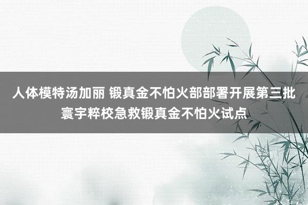 人体模特汤加丽 锻真金不怕火部部署开展第三批寰宇粹校急救锻真金不怕火试点