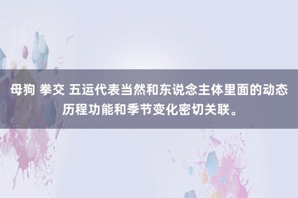 母狗 拳交 五运代表当然和东说念主体里面的动态历程功能和季节变化密切关联。