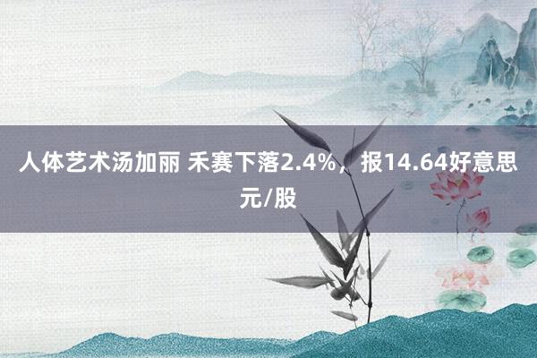 人体艺术汤加丽 禾赛下落2.4%，报14.64好意思元/股